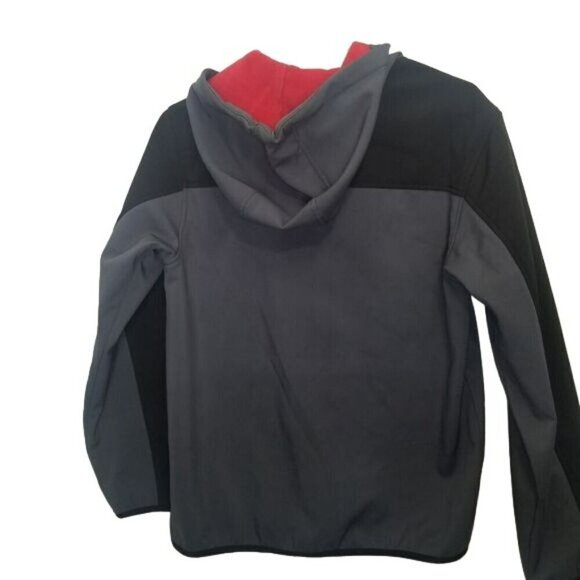 Free Country NWT Grey Black Jacket Boys Large Wind and water Resistant Softshell - Picture 7 of 13